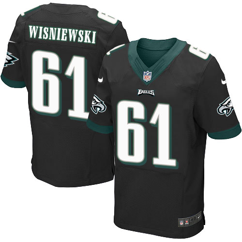 Men's Elite Stefen Wisniewski Nike Jersey Black Alternate - #61 NFL Philadelphia Eagles